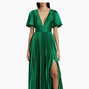 Amur Jupiter Pleated Sleeve Gown